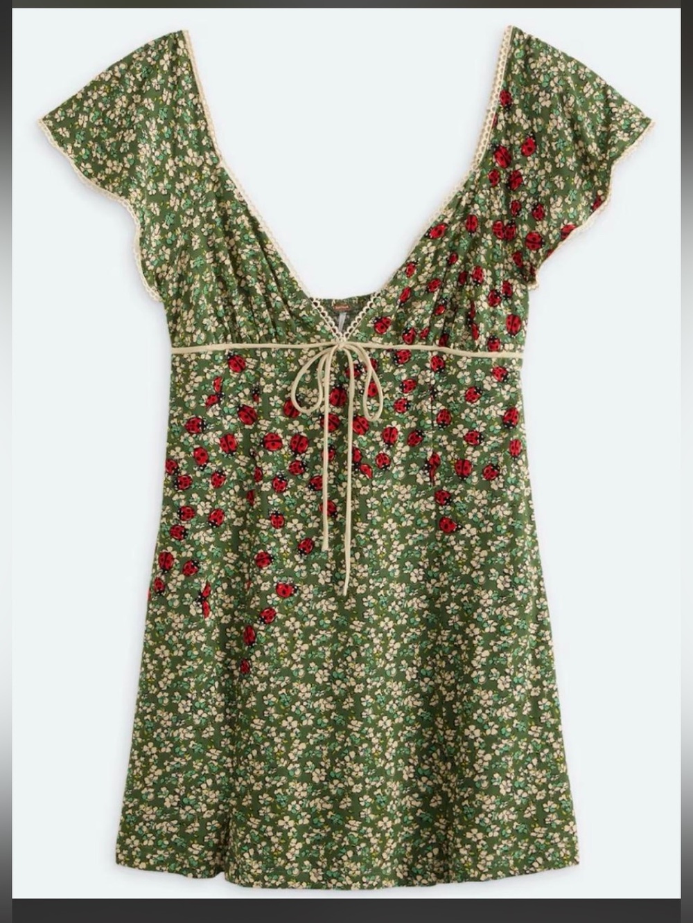 Free People Backroads Floral Flutter Sleeve Mini Sundress